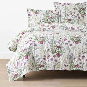 Bloom Meadow Classic Smooth Sateen Duvet Cover - White Multi, Full/Queen